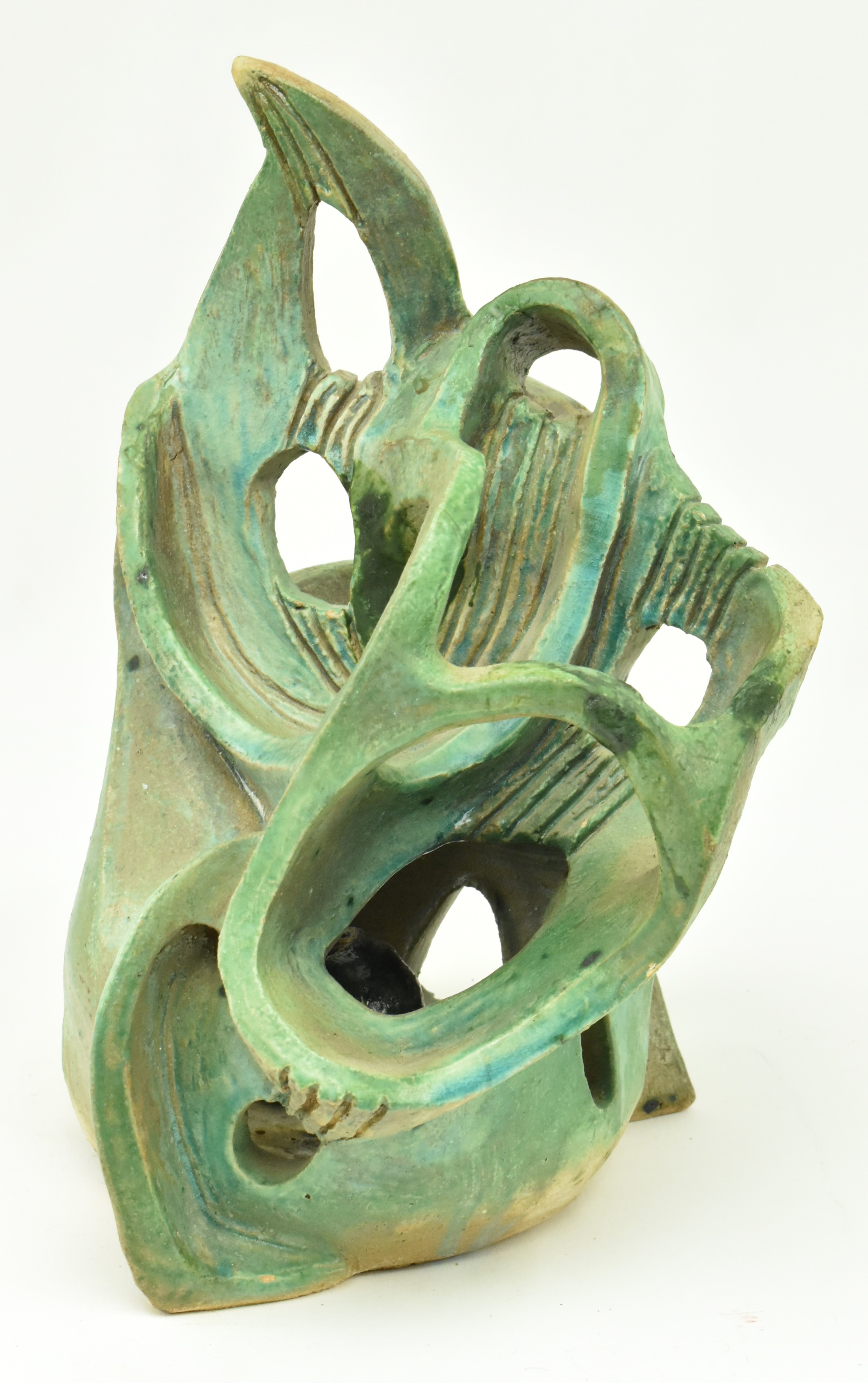 VINTAGE 20TH CENTURY STUDIO ART POTTERY ABSTRACT SCULPTURE - Image 2 of 7