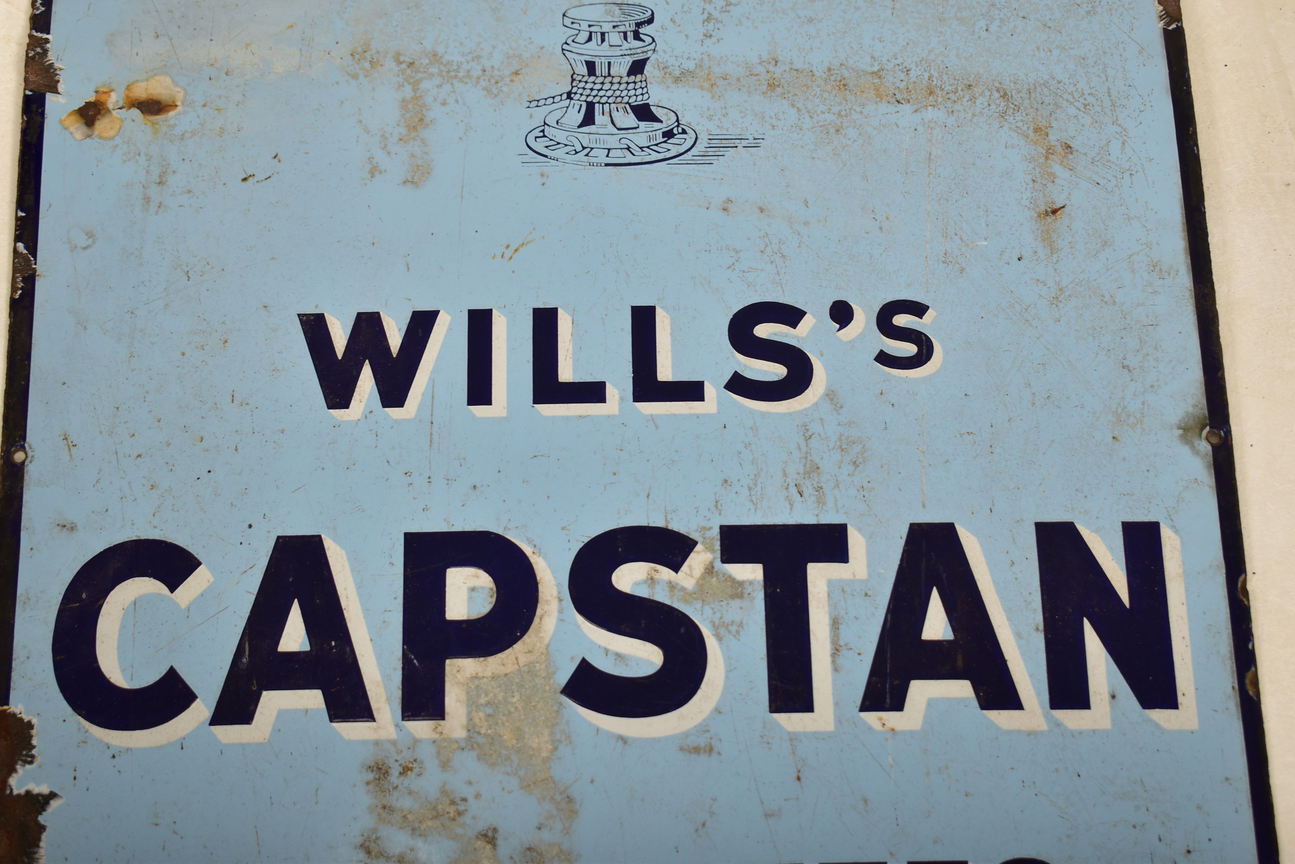 WILLS CAPSTAN CIGARETTES - VINTAGE ADVERTISING ENAMEL SIGN - Image 2 of 4