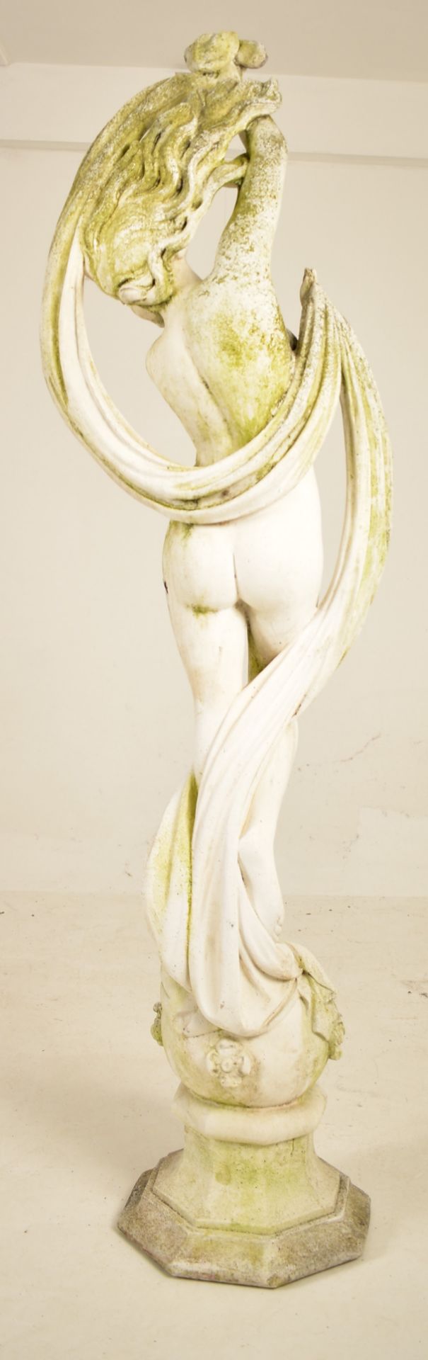 20TH CENTURY COMPOSITE GARDEN SCULPTURE OF DANCING MAIDEN - Image 6 of 6