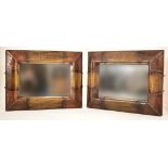 LARGE PAIR OF CONTEMPORARY DESIGNER LEATHER MIRRORS