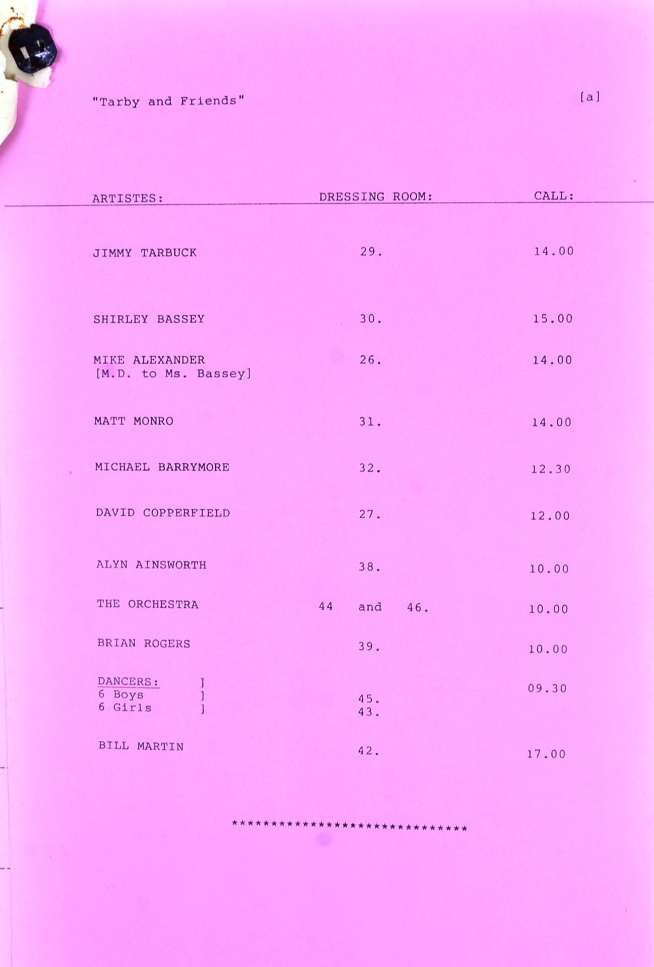 TARBY & FRIENDS - JIMMY TARBUCK - ORIGINAL CAMERA SCRIPT - Image 3 of 4