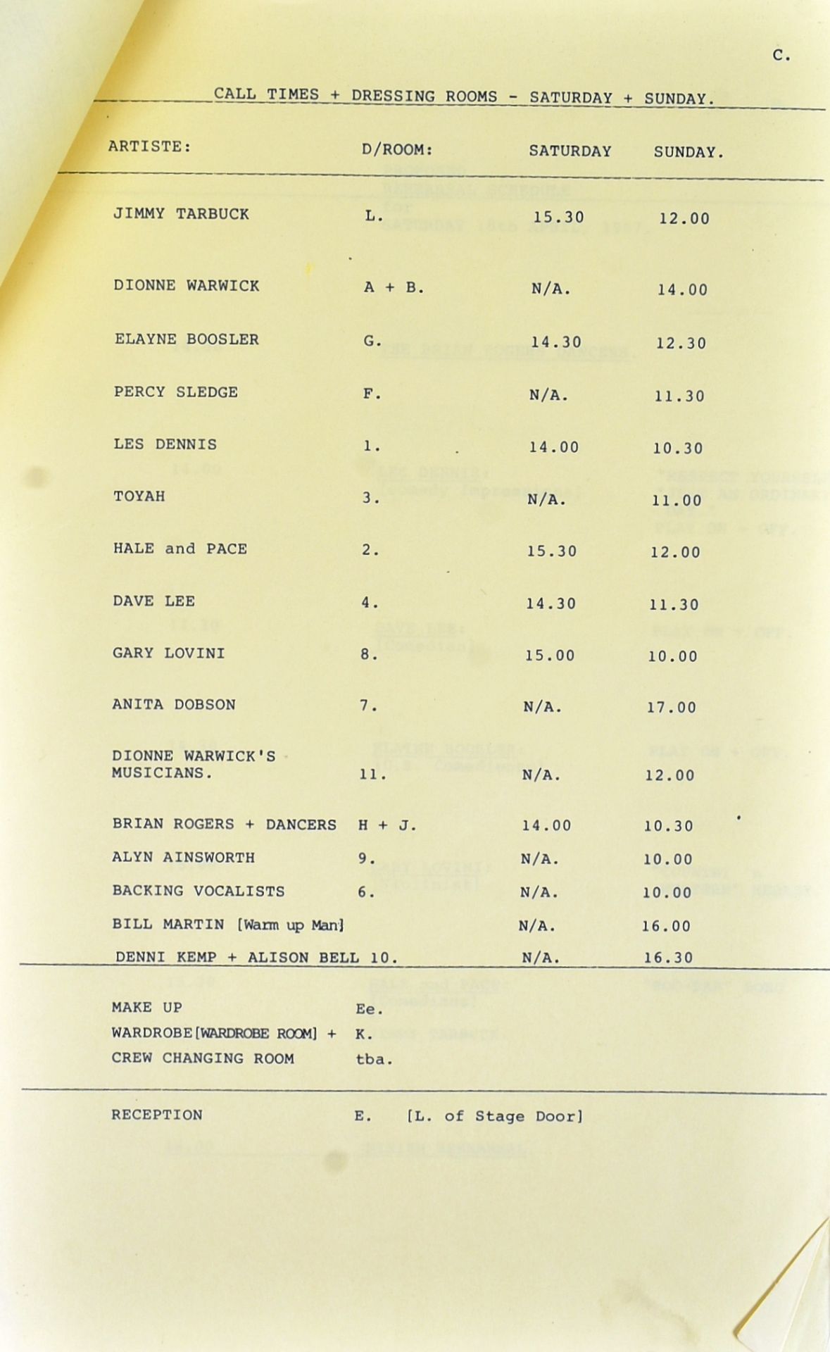 LIVE FROM THE PALLADIUM (LWT 1987) - ORIGINAL SCRIPT - Bild 5 aus 6