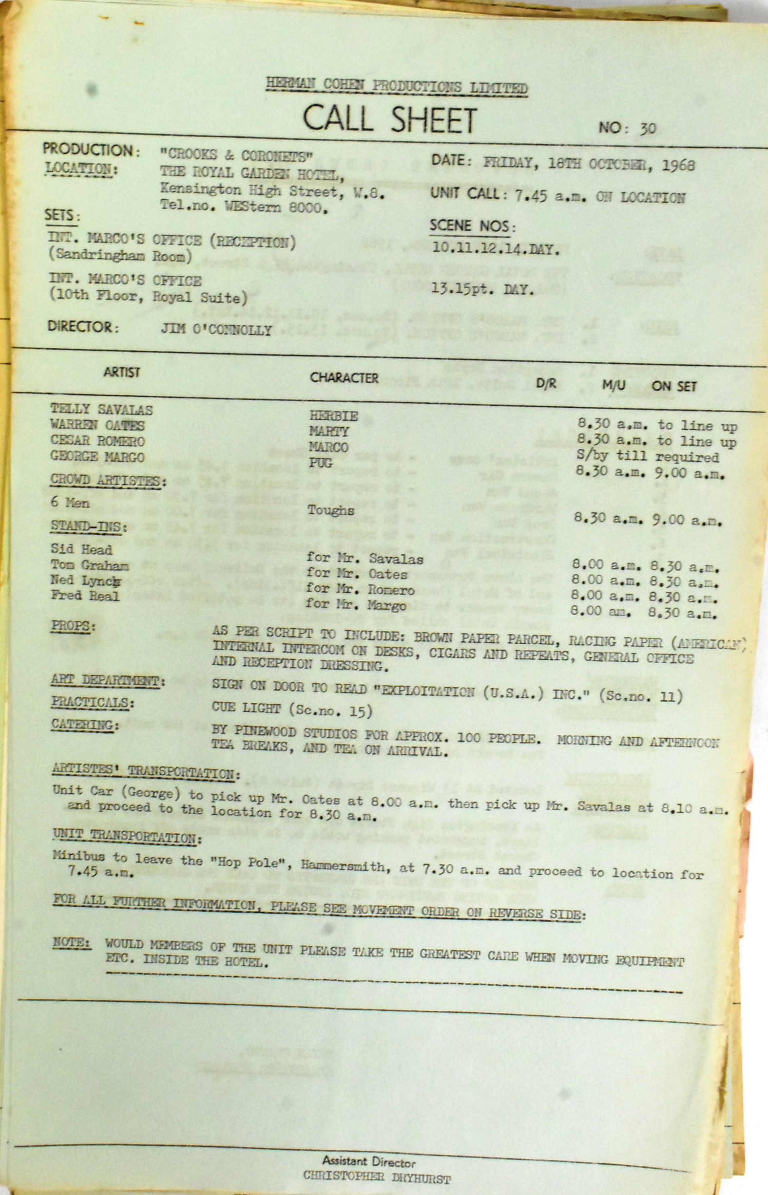 FROM THE COLLECTION OF VICKERS STANIFORTH – FILM ACCOUNTANT - Image 3 of 6