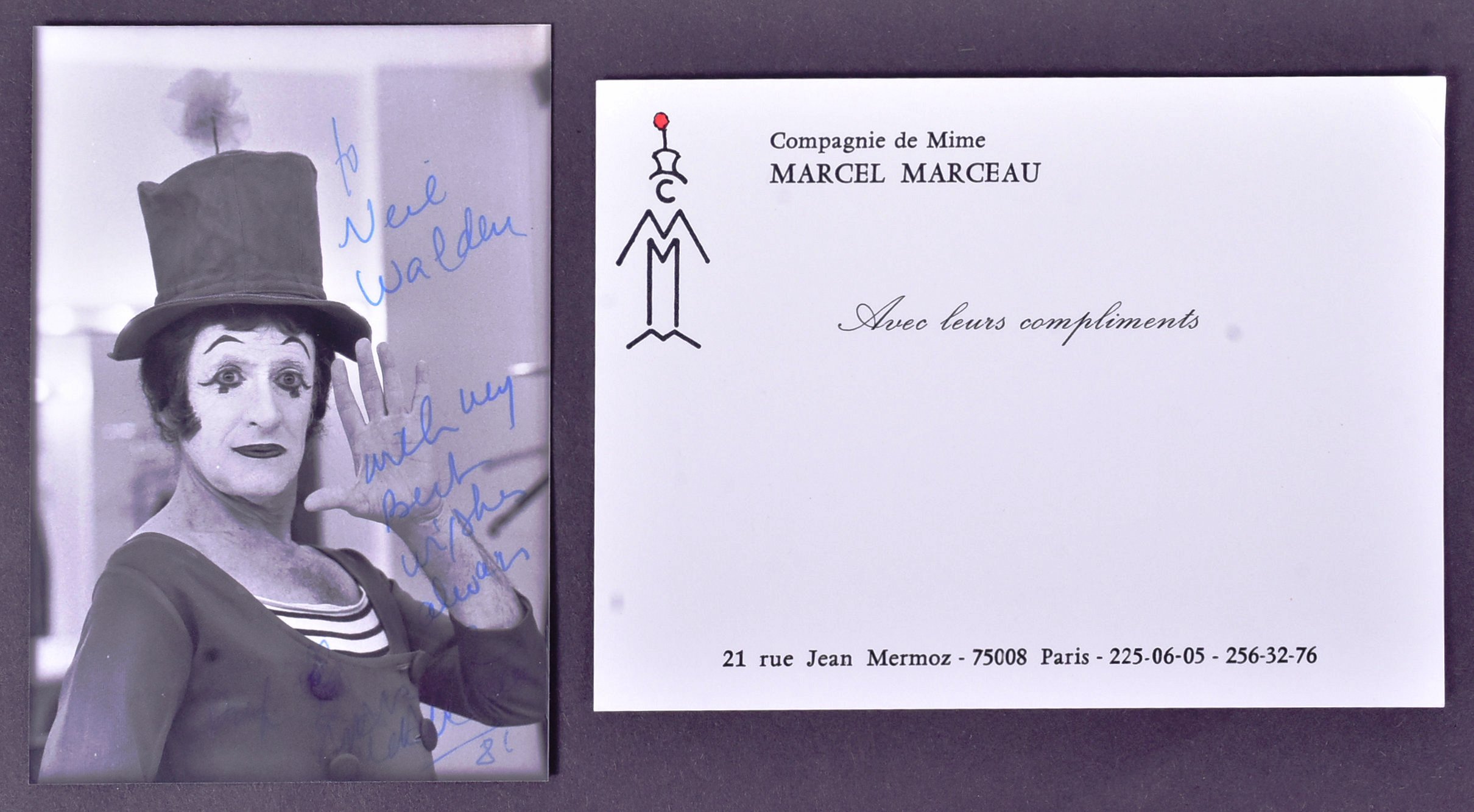 MARCEL MARCEAU - 1923-2007 - SIGNED PHOTOGRAPH