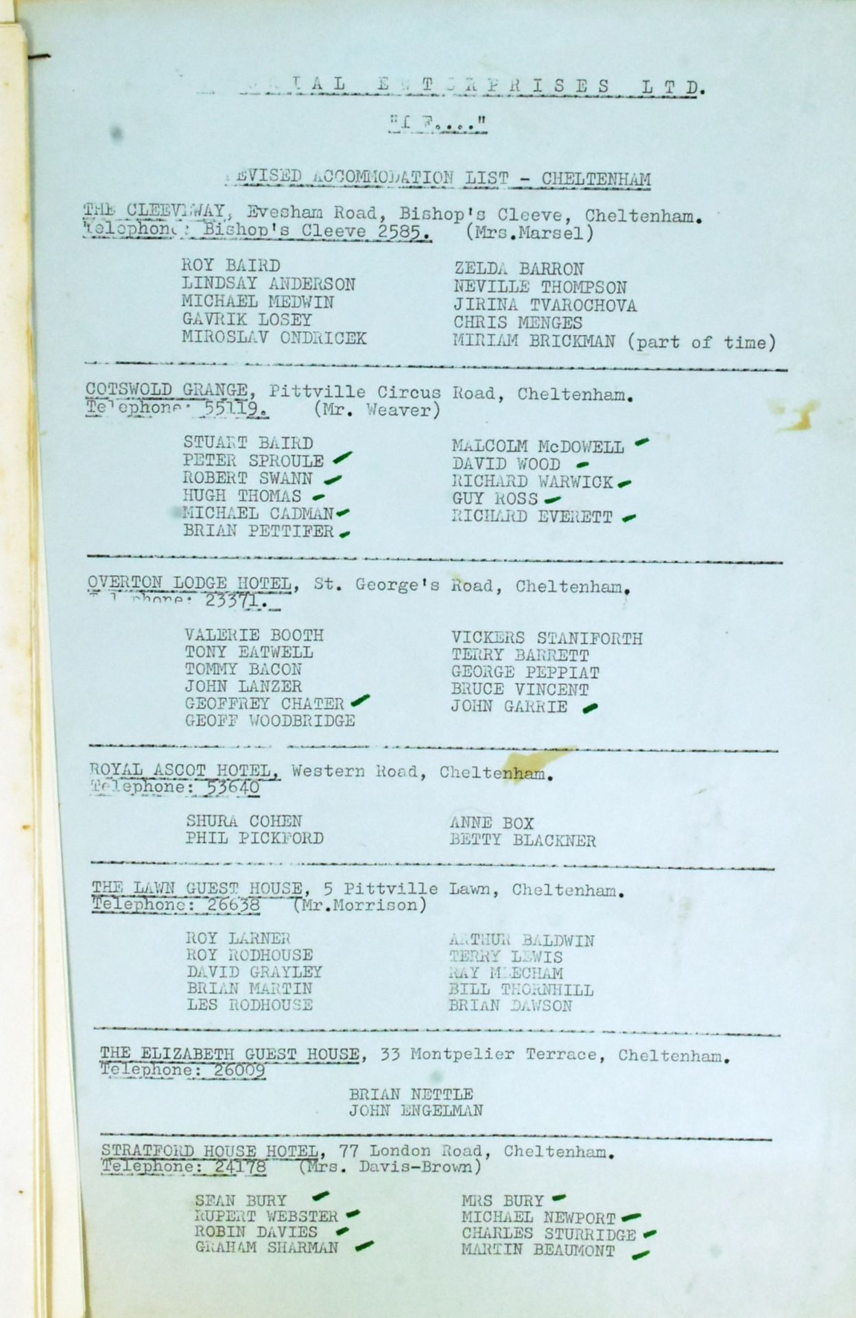 FROM THE COLLECTION OF VICKERS STANIFORTH – FILM ACCOUNTANT - Image 3 of 6