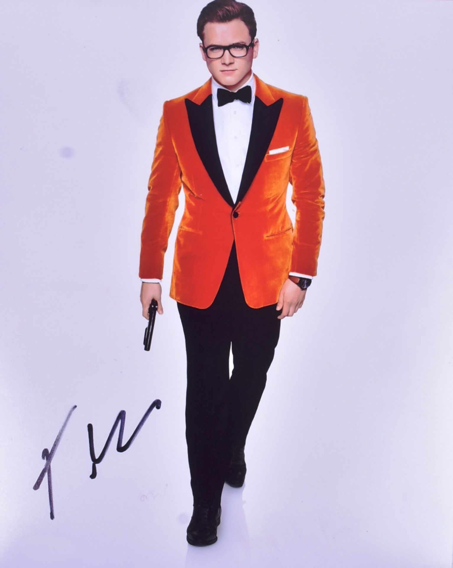 KINGSMAN II (2017) - TARON EGERTON - SIGNED 8X10" PHOTO - ACOA