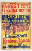 BROKEN LANCE (1954 WESTERN) - ORIGINAL SHOW CARD MOVIE POSTER