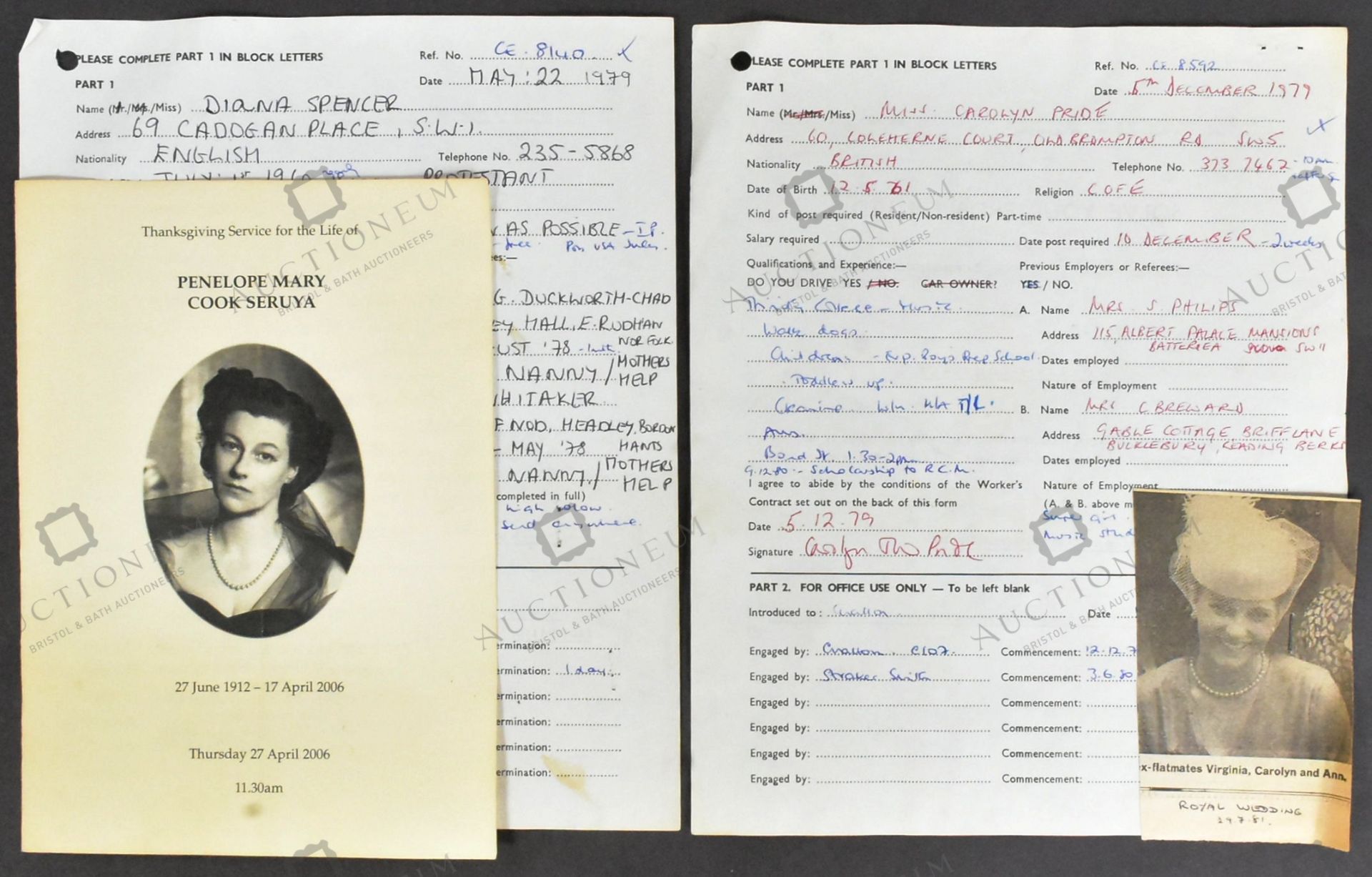 DIANA, PRINCESS OF WALES - 1979 WORK CONTRACT - Bild 8 aus 11