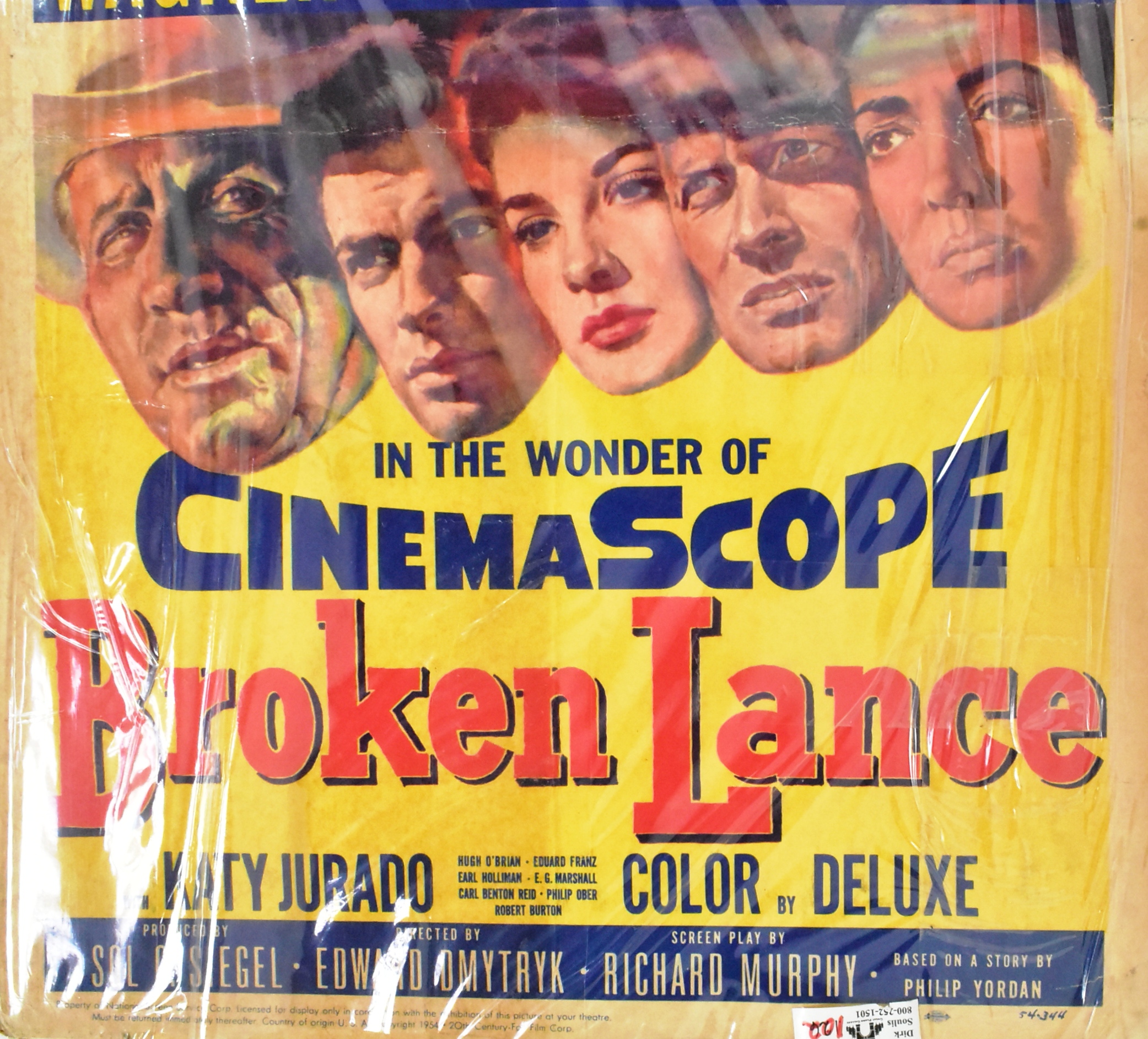 BROKEN LANCE (1954 WESTERN) - ORIGINAL SHOW CARD MOVIE POSTER - Image 3 of 3