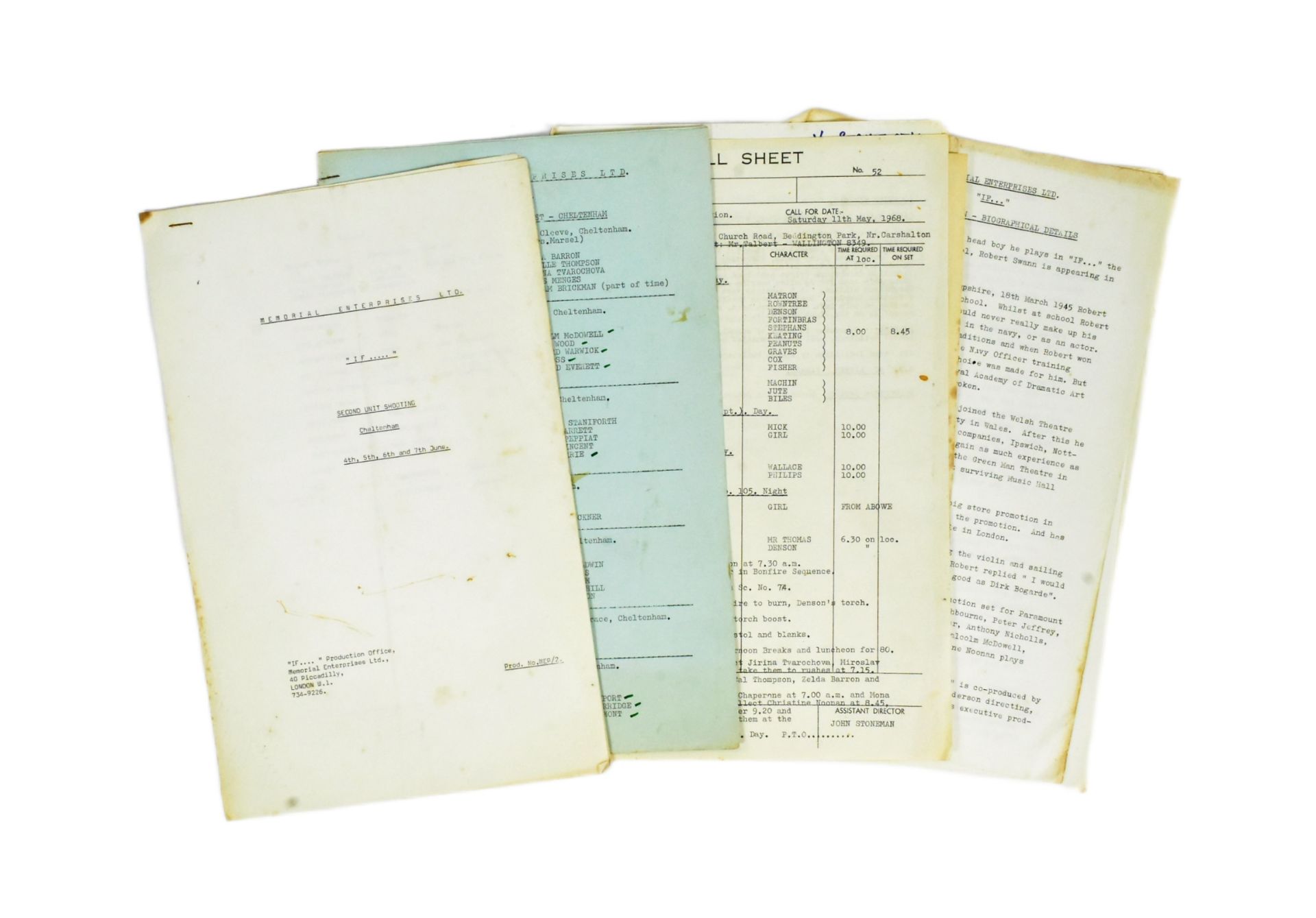 FROM THE COLLECTION OF VICKERS STANIFORTH – FILM ACCOUNTANT