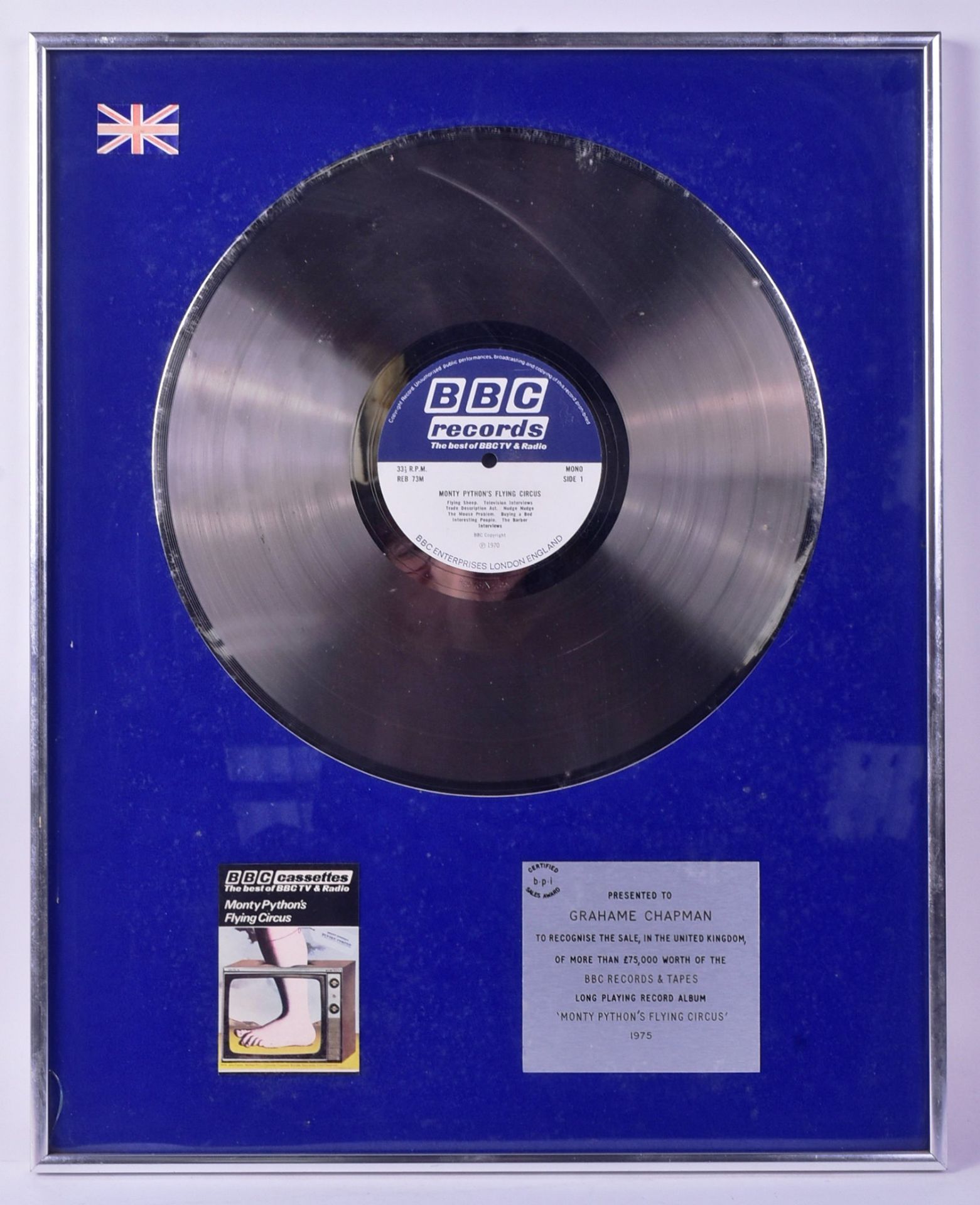 MONTY PYTHON'S FLYING CIRCUS - ORIGINAL SILVER DISC TO GRAHAM CHAPMAN