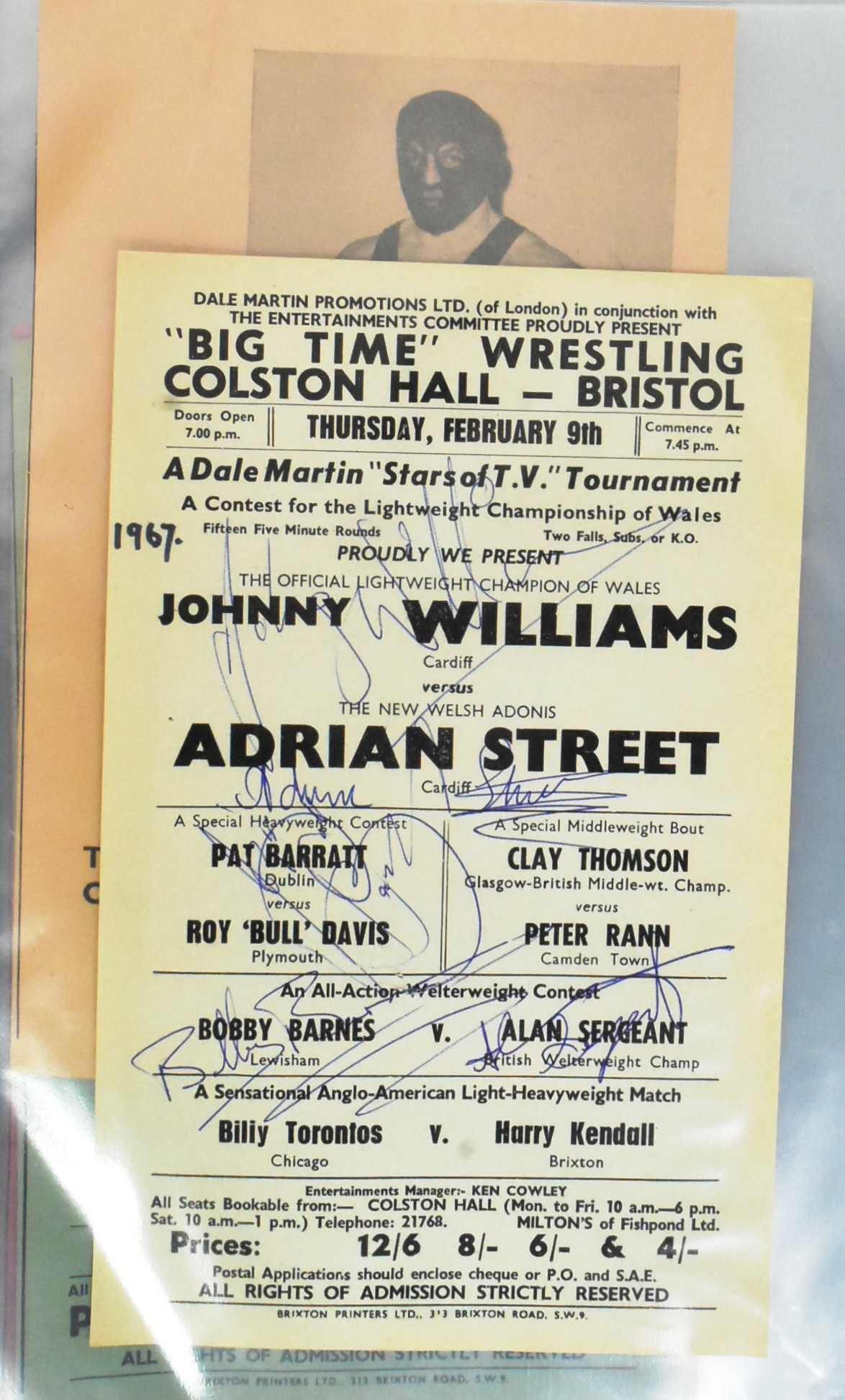 WRESTLING - COLLECTION OF 1960S PROGRAMMES, POSTERS & EPHEMERA - Image 4 of 6