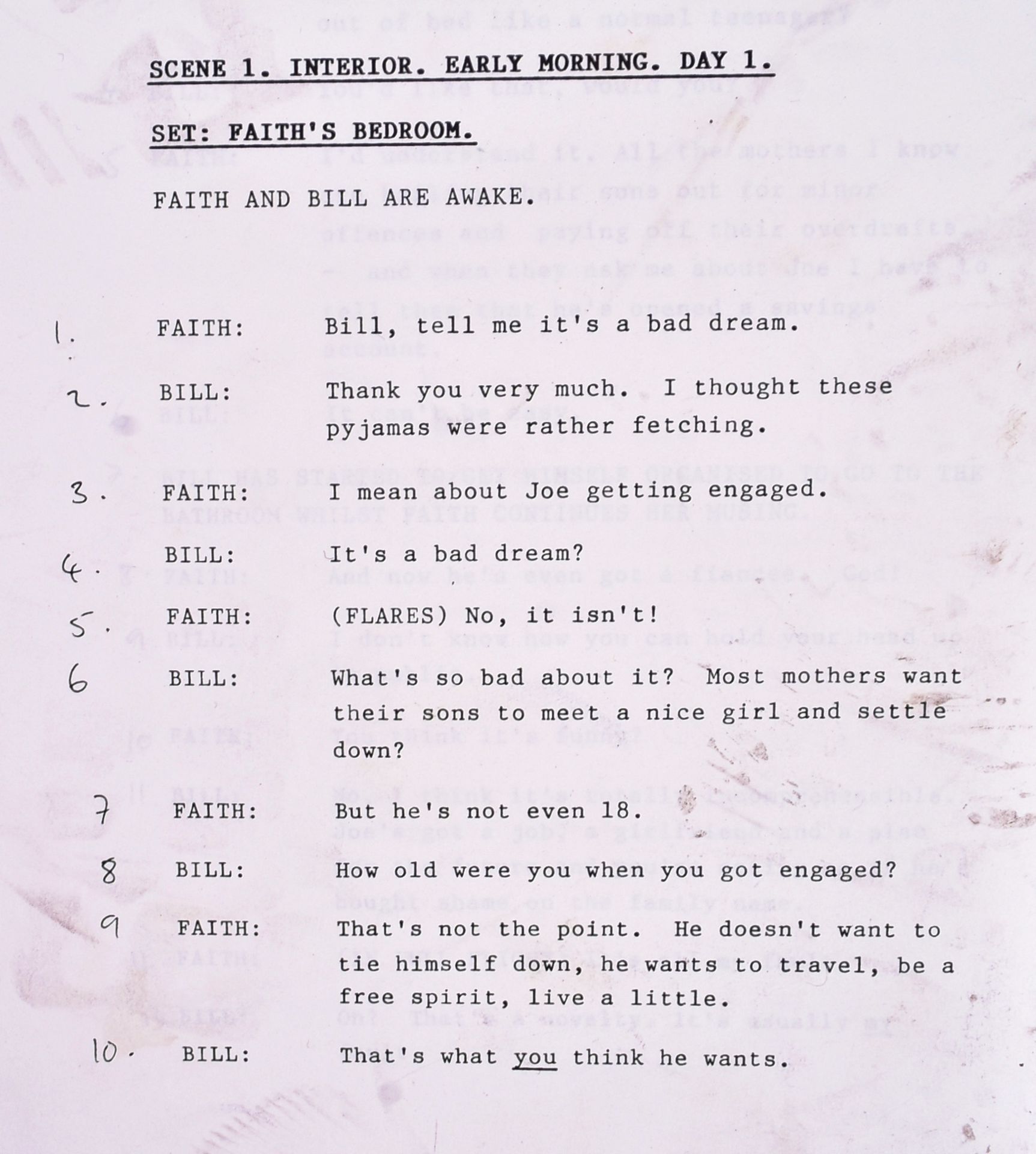 SECOND THOUGHTS ITV SITCOM SCRIPT SIGNED LYNDA BELLINGHAM - Image 3 of 5