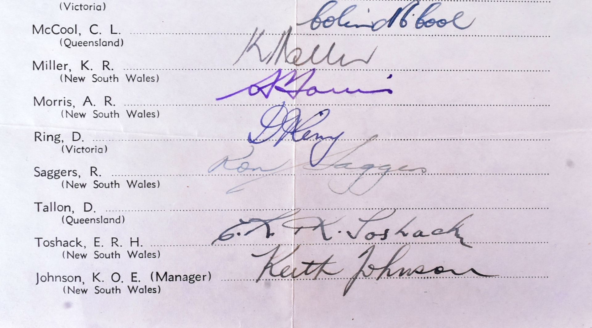 CRICKET - 1948 AUSTRALIAN CRICKET TEAM AUTOGRAPHS - Bild 4 aus 4