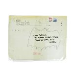 BOB KANE - BATMAN - HAND DRAWN ARTWORK ON ENVELOPE