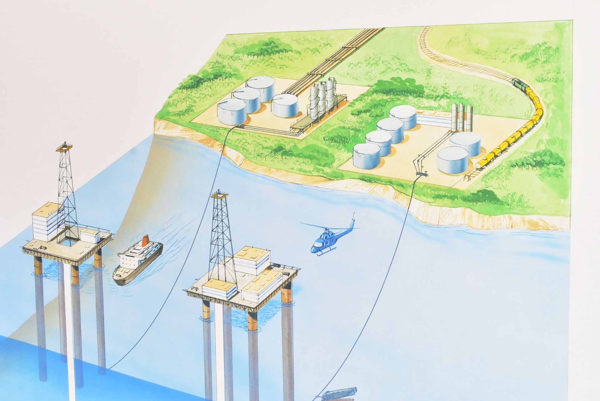 ORIGINAL MACMILLAN PUBLICATION ARTWORK - OIL RIG DIAGRAM - Image 3 of 3