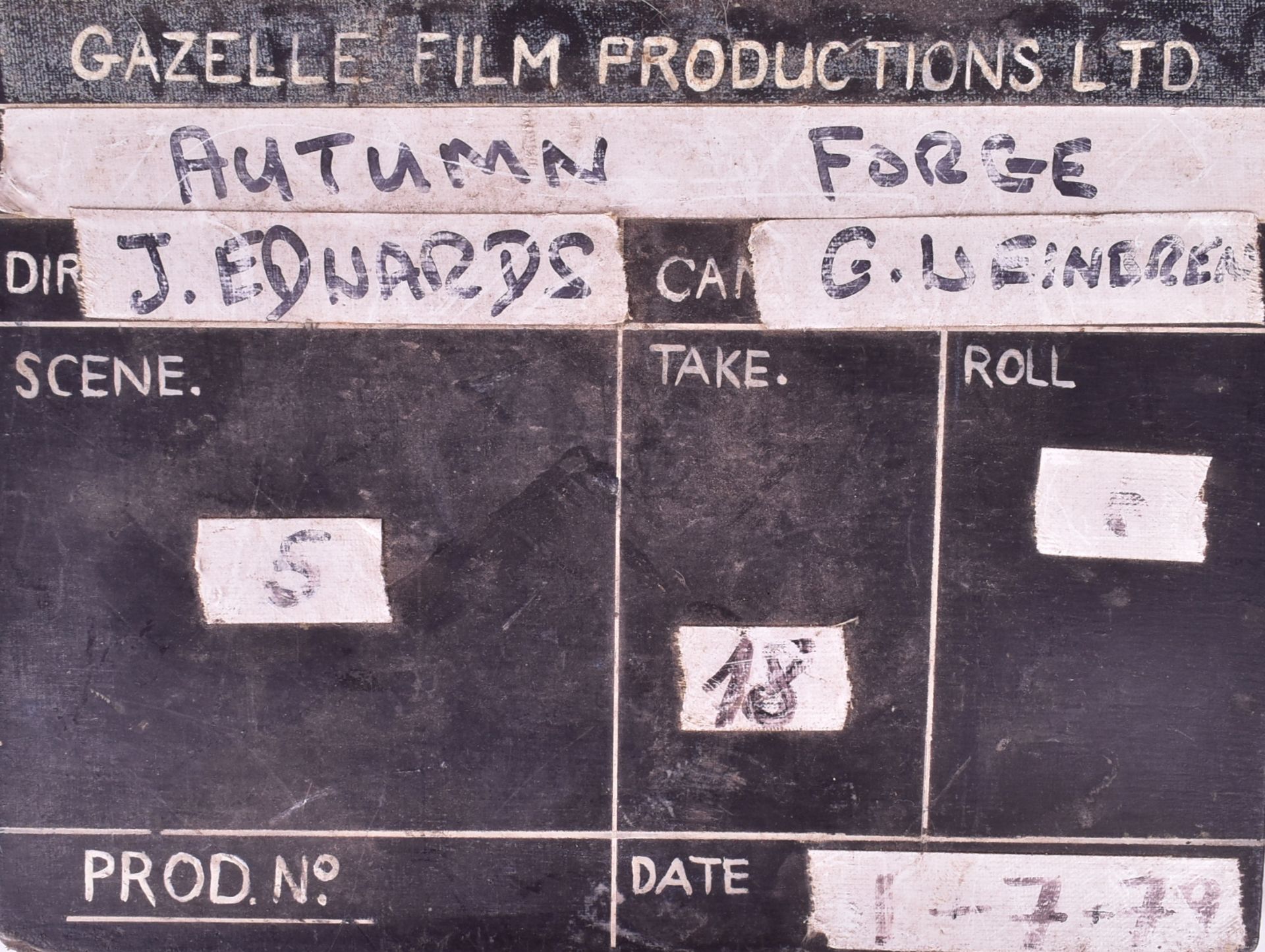 GAZELLE FILM PRODUCTIONS LTD - DOCUMENTARIES - VINTAGE CLAPPER BOARD - Image 2 of 3