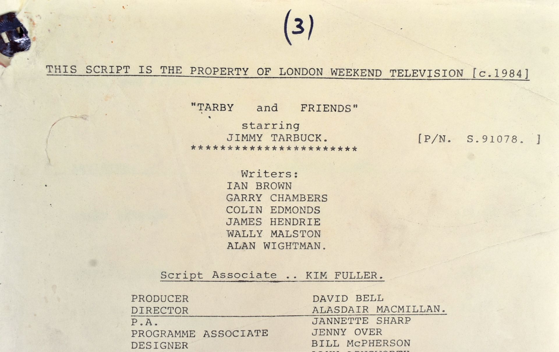 TARBY & FRIENDS - JIMMY TARBUCK - ORIGINAL CAMERA SCRIPT - Bild 2 aus 4