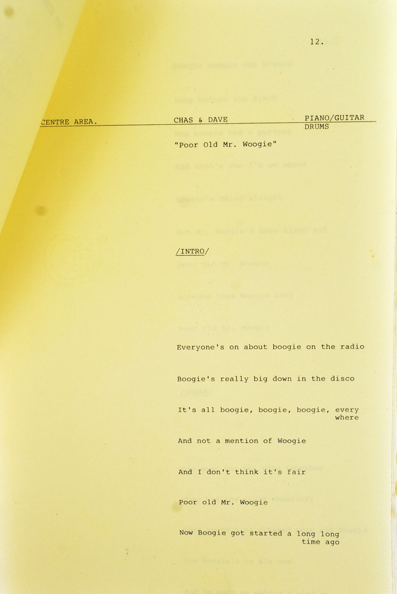 CHAS & DAVE'S KNEES-UP (1983) - ORIGINAL CAMERA SCRIPT - Image 4 of 4