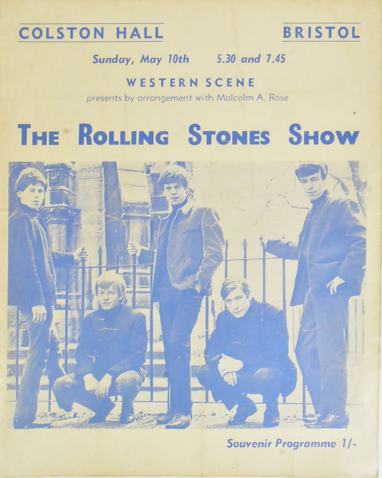 THE ROLLING STONES - ORIGINAL 1966 PROGRAMME BRISTOL COLSTON HALL