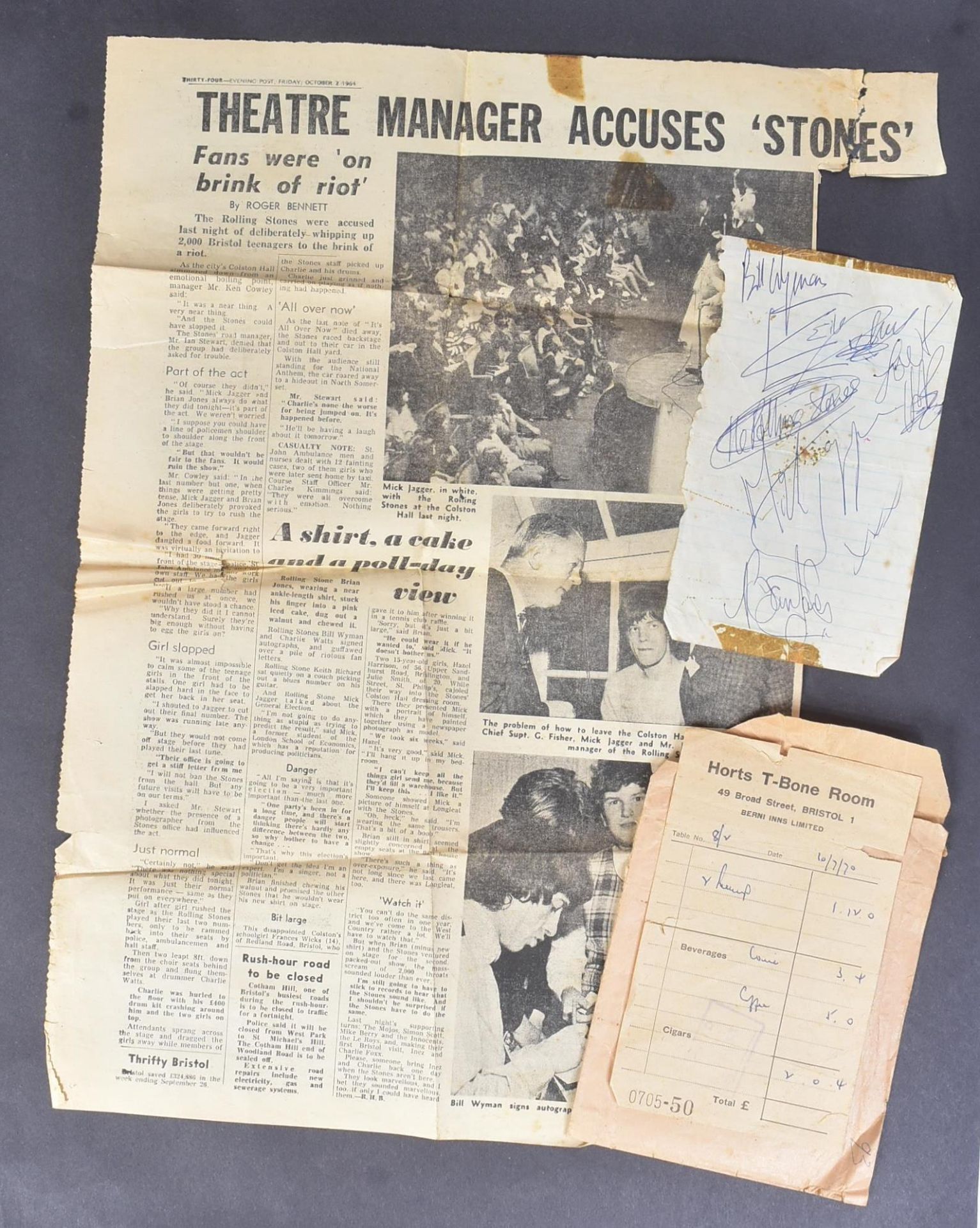 THE ROLLING STONES - AUTOGRAPHS FROM BRISTOL 1964 - Image 2 of 5