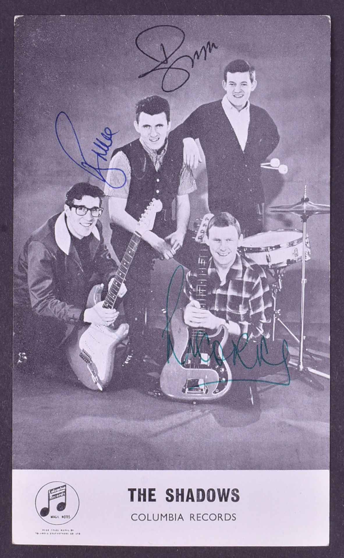 THE SHADOWS - ROCK & ROLL GROUP - EARLY SIGNED PHOTOGRAPH