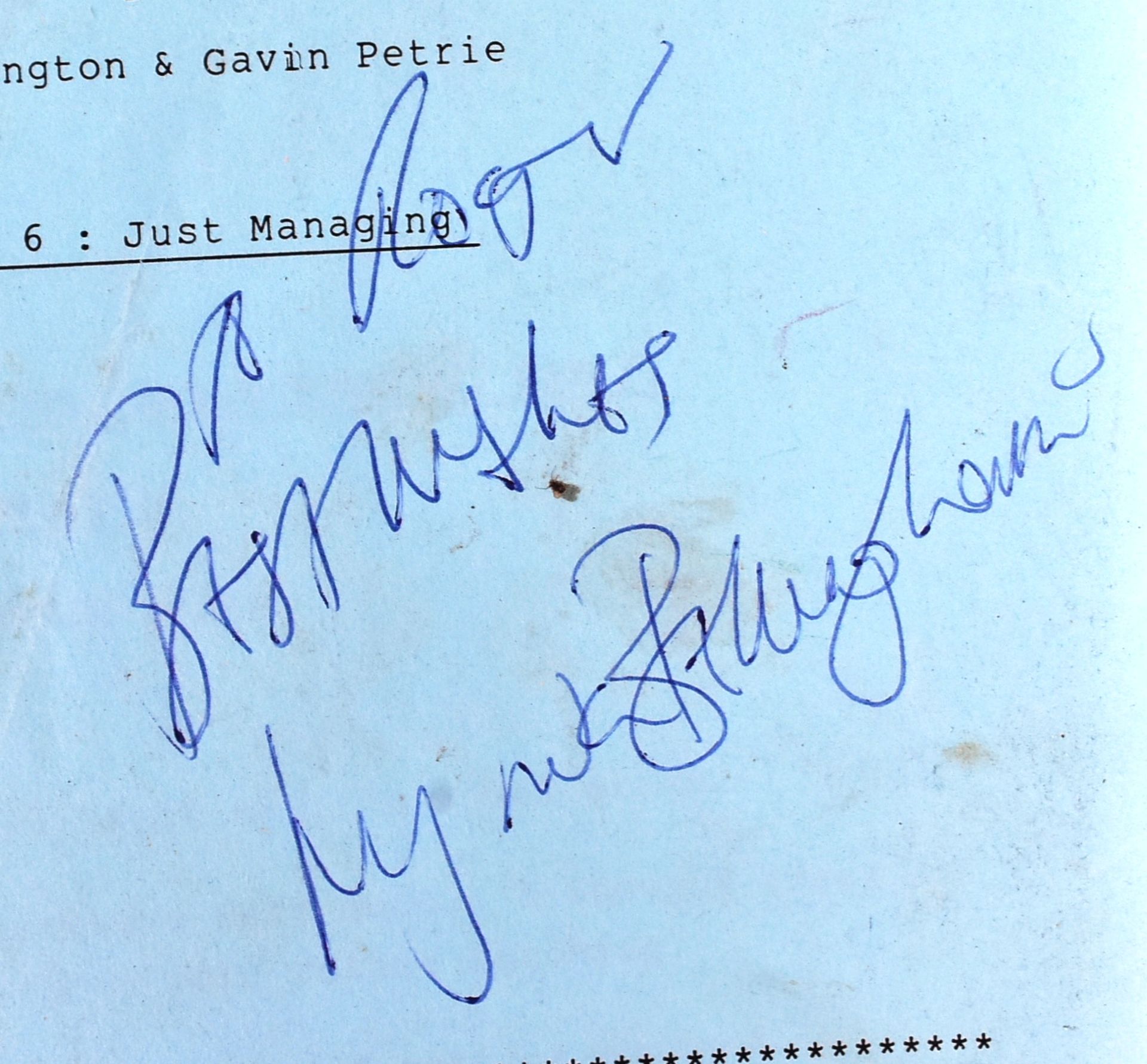 SECOND THOUGHTS ITV SITCOM SCRIPT SIGNED LYNDA BELLINGHAM - Image 2 of 5