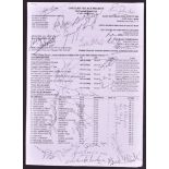 THE MATCH (1999) - TOM SIZEMORE + CAST SIGNED CALL SHEET