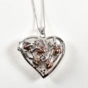 HALLMARKED SILVER CLOGAU HEART LOCKET PENDANT NECKLACE WITH FAIRY
