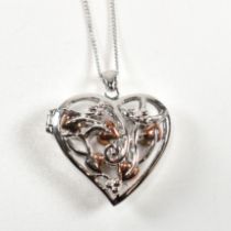 HALLMARKED SILVER CLOGAU HEART LOCKET PENDANT NECKLACE WITH FAIRY