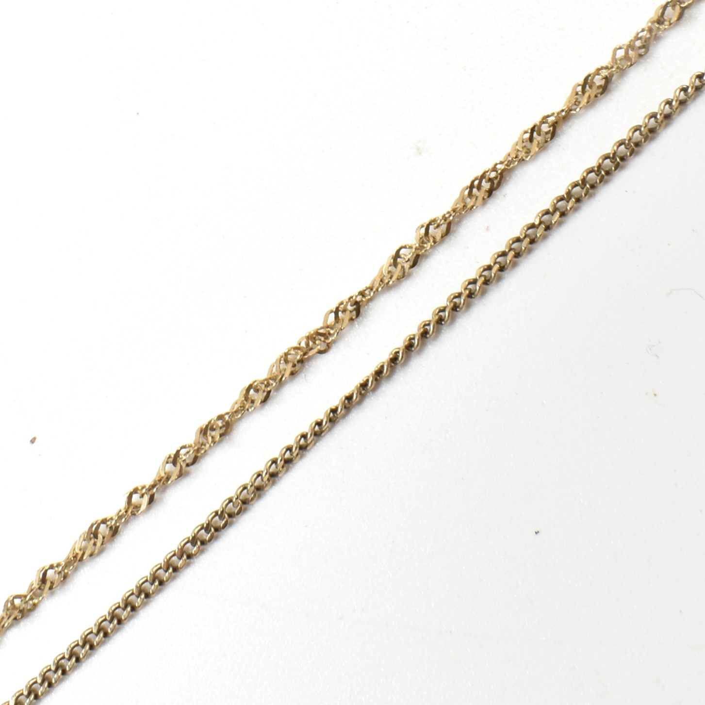 TWO 9CT GOLD CHAINS INCLUDING NECKLACE & BRACELET AF