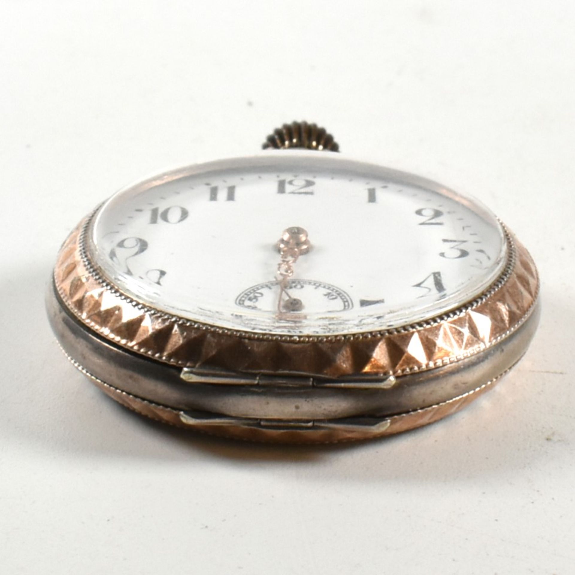 SILVER 800 CONTINENTAL OPEN FACED CROWN WIND POCKET WATCH - Image 7 of 8