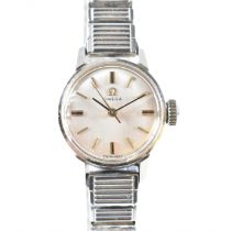 CASED STAINLESS STEEL OMEGA SEAMASTER LADIES WRISTWATCH