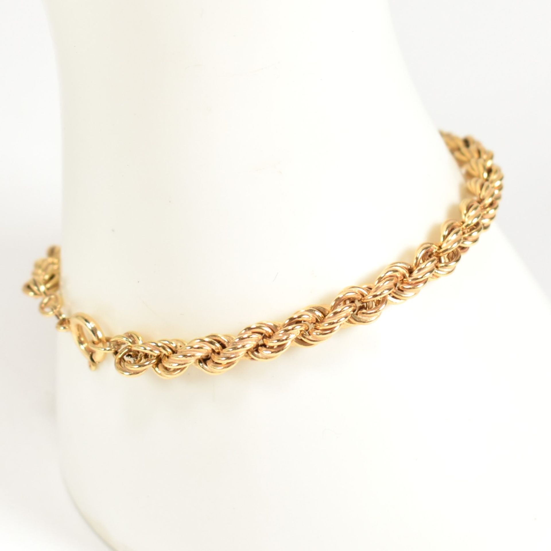 HALLMARKED 9CT GOLD ROPE TWIST CHAIN NECKLACE & BRACELET SET - Image 5 of 5