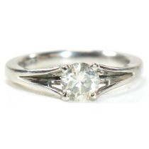 HALLMARKED PLATINUM & DIAMOND SOLITAIRE RING