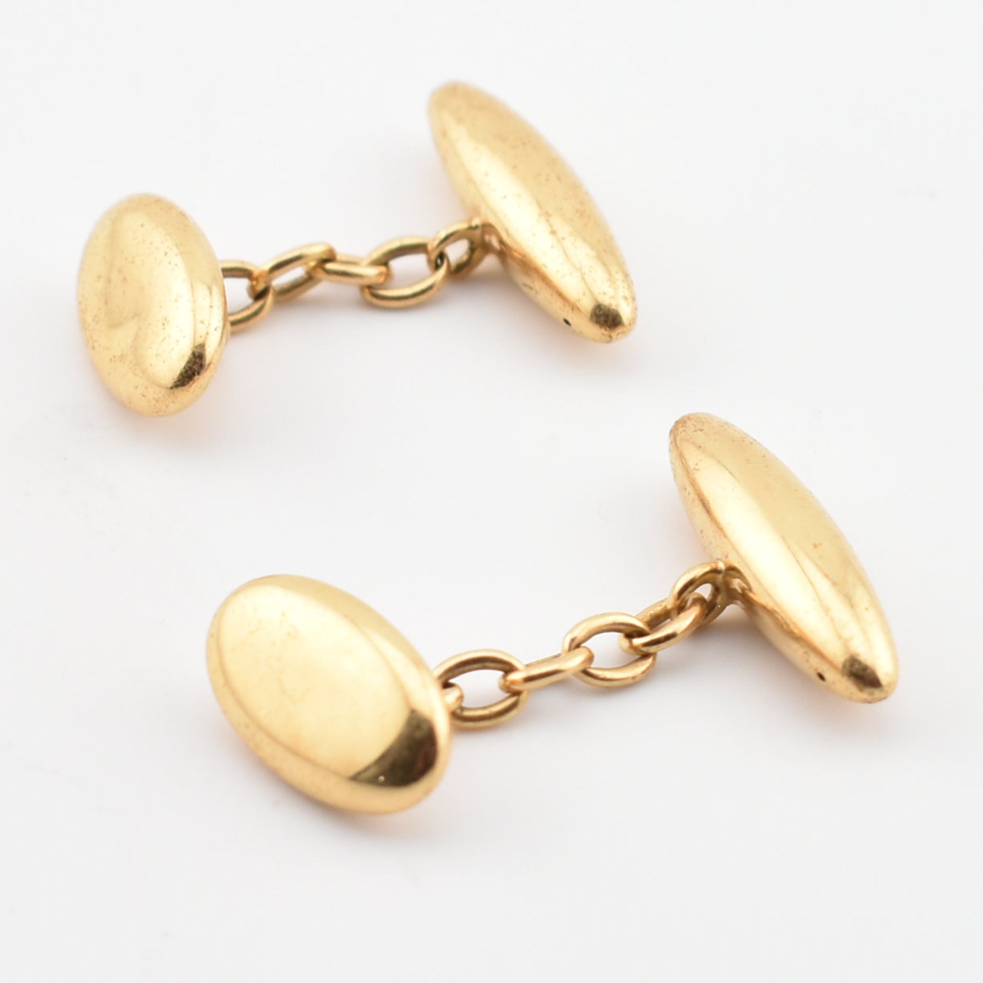 PAIR OF HALLMARKED GOLD TORPEDO CUFFLINKS