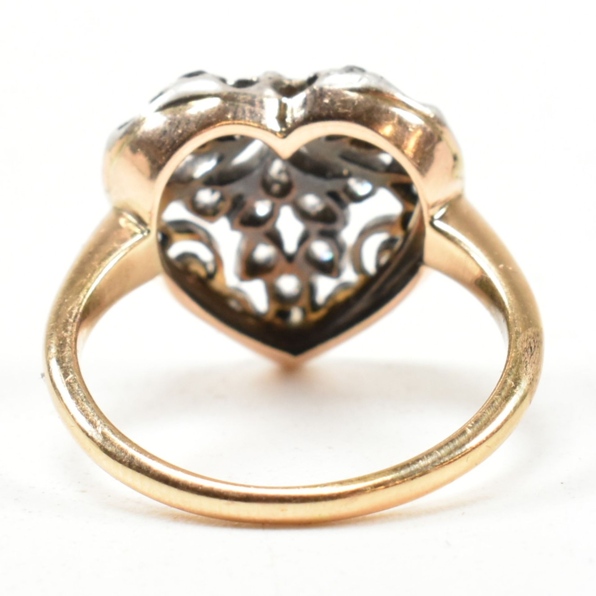VICTORIAN PIERCED DIAMOND HEART RING - Image 3 of 9