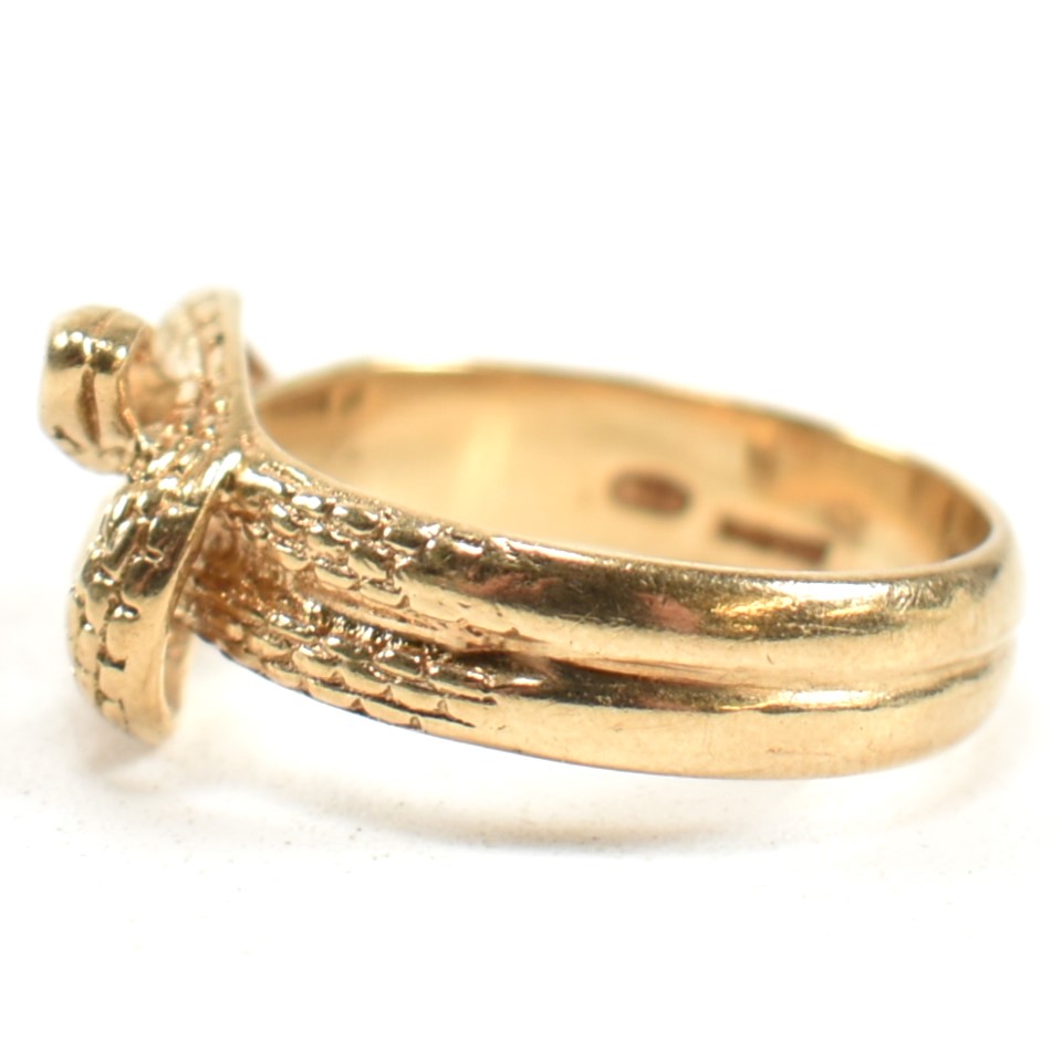 HALLMARKED 9CT GOLD ENTWINED SNAKE RING - Image 6 of 9