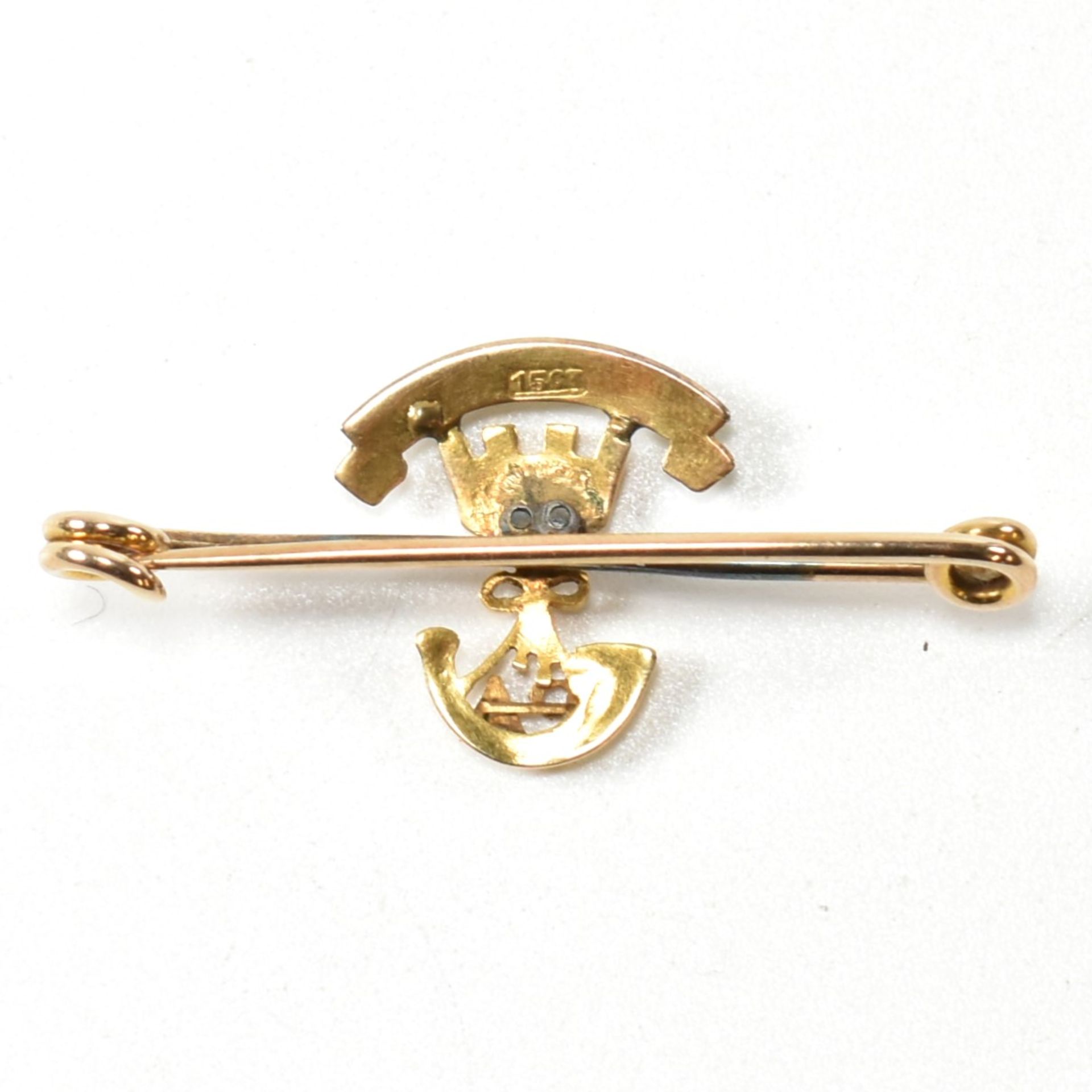 15CT GOLD WWI SOMERSET LIGHT INFANTRY SWEETHEART BROOCH - Image 2 of 5