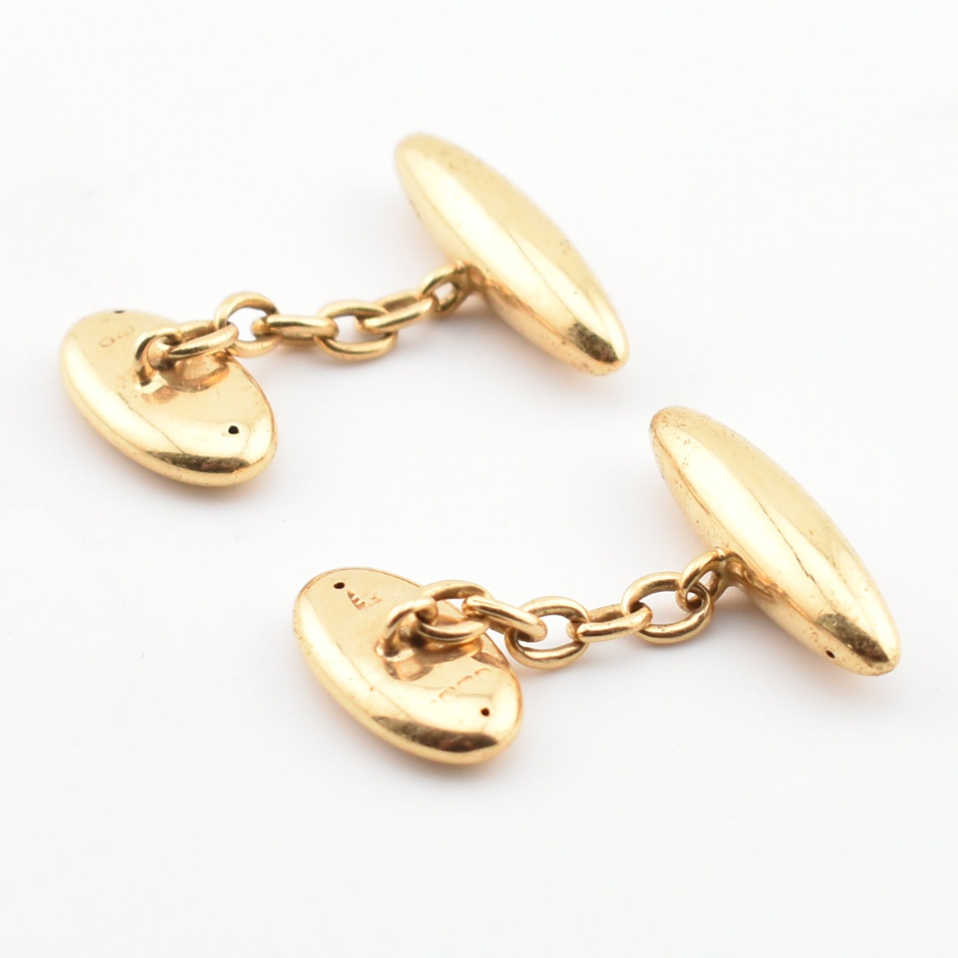 PAIR OF HALLMARKED GOLD TORPEDO CUFFLINKS - Bild 2 aus 4