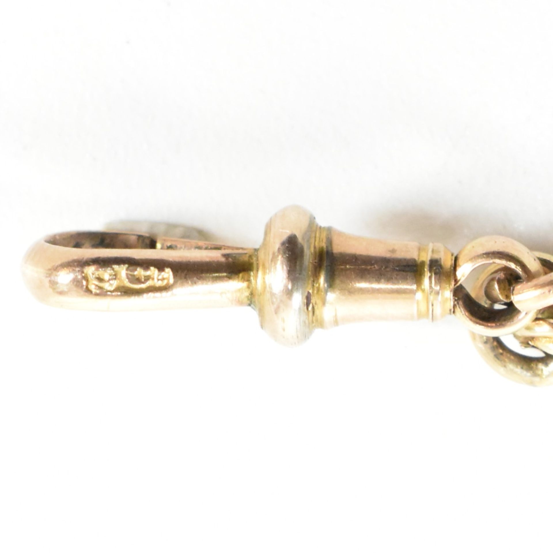 VICTORIAN 9CT GOLD LEONTINE WATCH CHAIN - Image 7 of 7