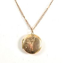 9CT GOLD LOCKET PENDANT NECKLACE