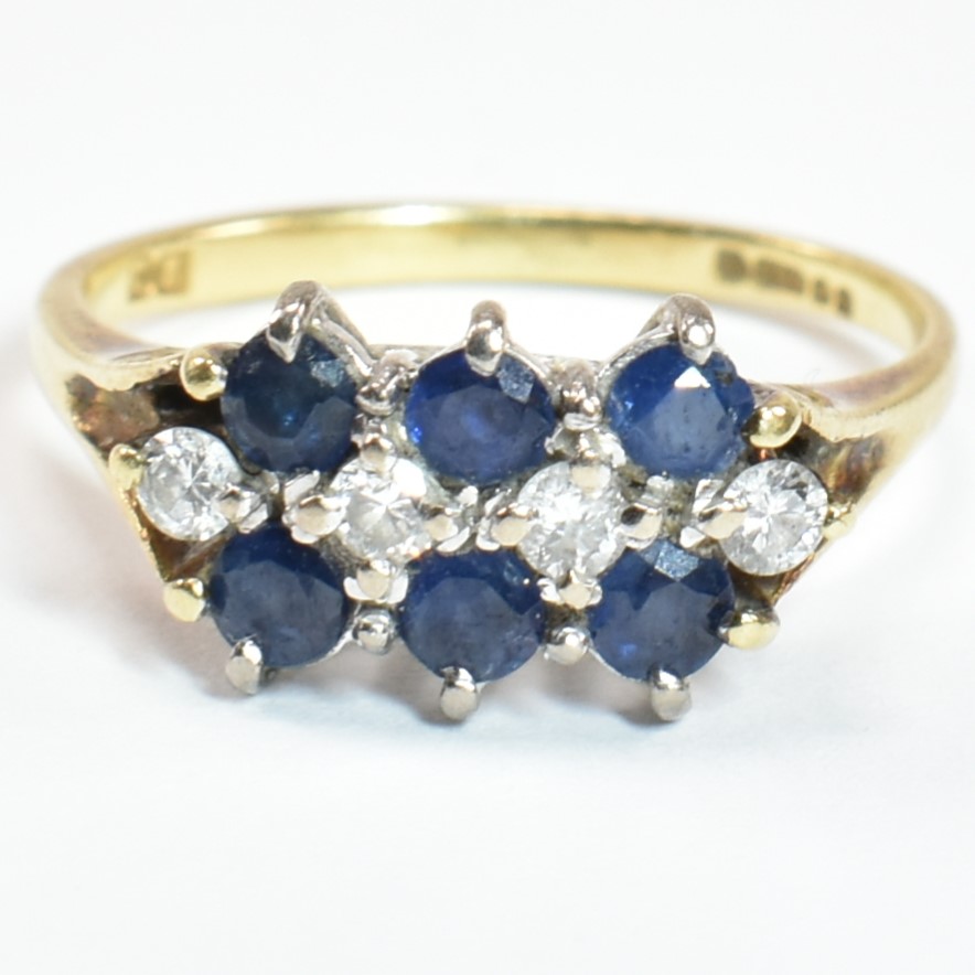 HALLMARKED 18CT GOLD SAPPHIRE & DIAMOND RING