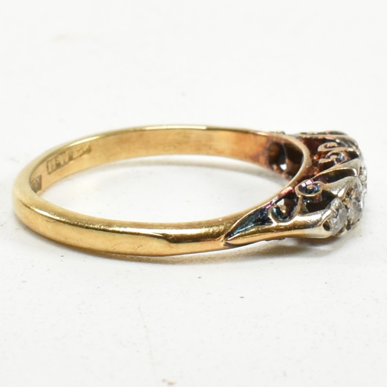 CASED 18CT GOLD & DIAMOND FIVE STONE RING - Image 5 of 8