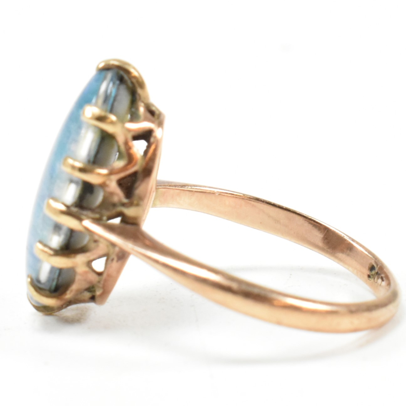 9CT GOLD OPAL TRIPLET RING - Image 7 of 9