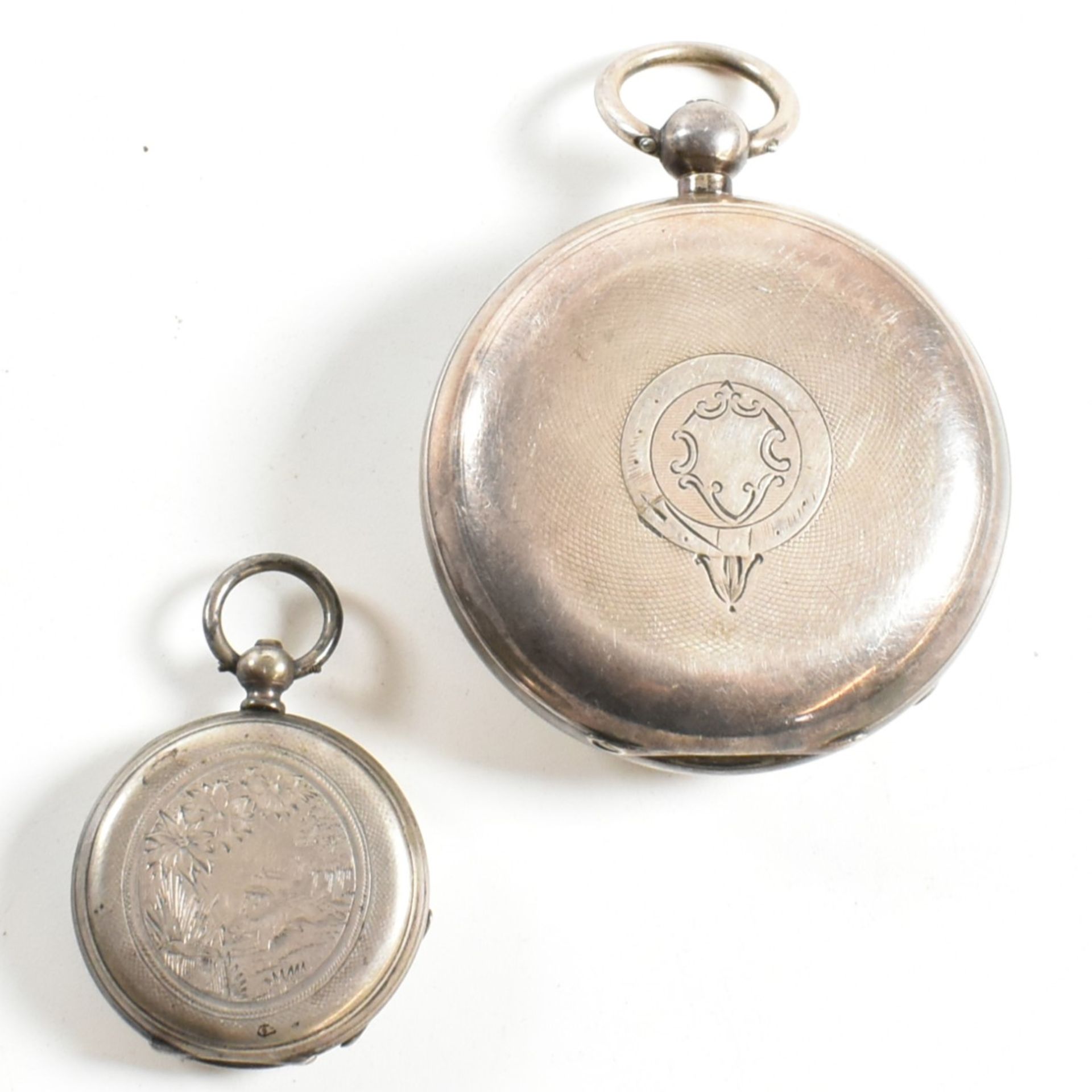 SILVER HALLMARKED POCKET WATCH & A FOB WATCH - Image 2 of 7