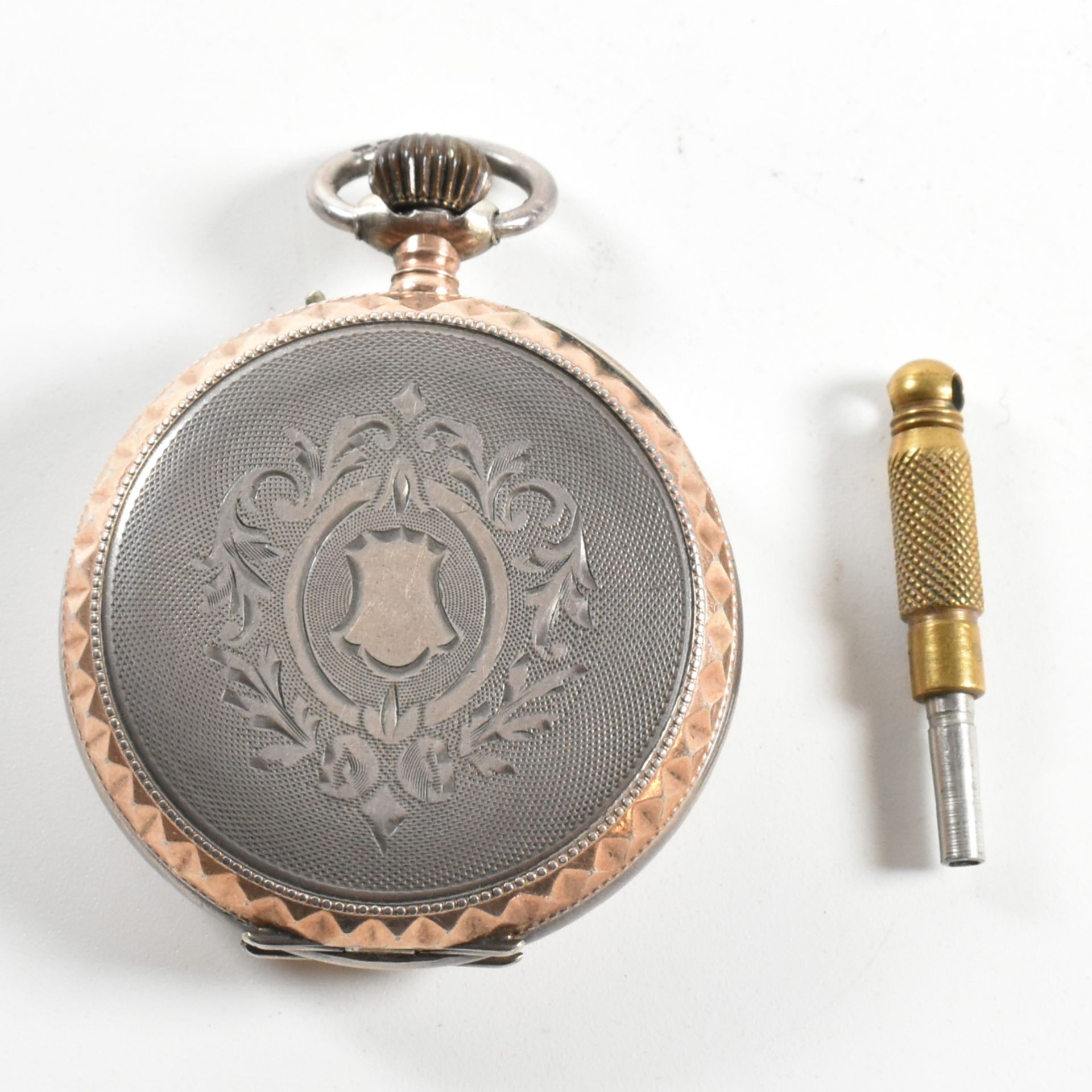 SILVER 800 CONTINENTAL OPEN FACED CROWN WIND POCKET WATCH - Image 2 of 8