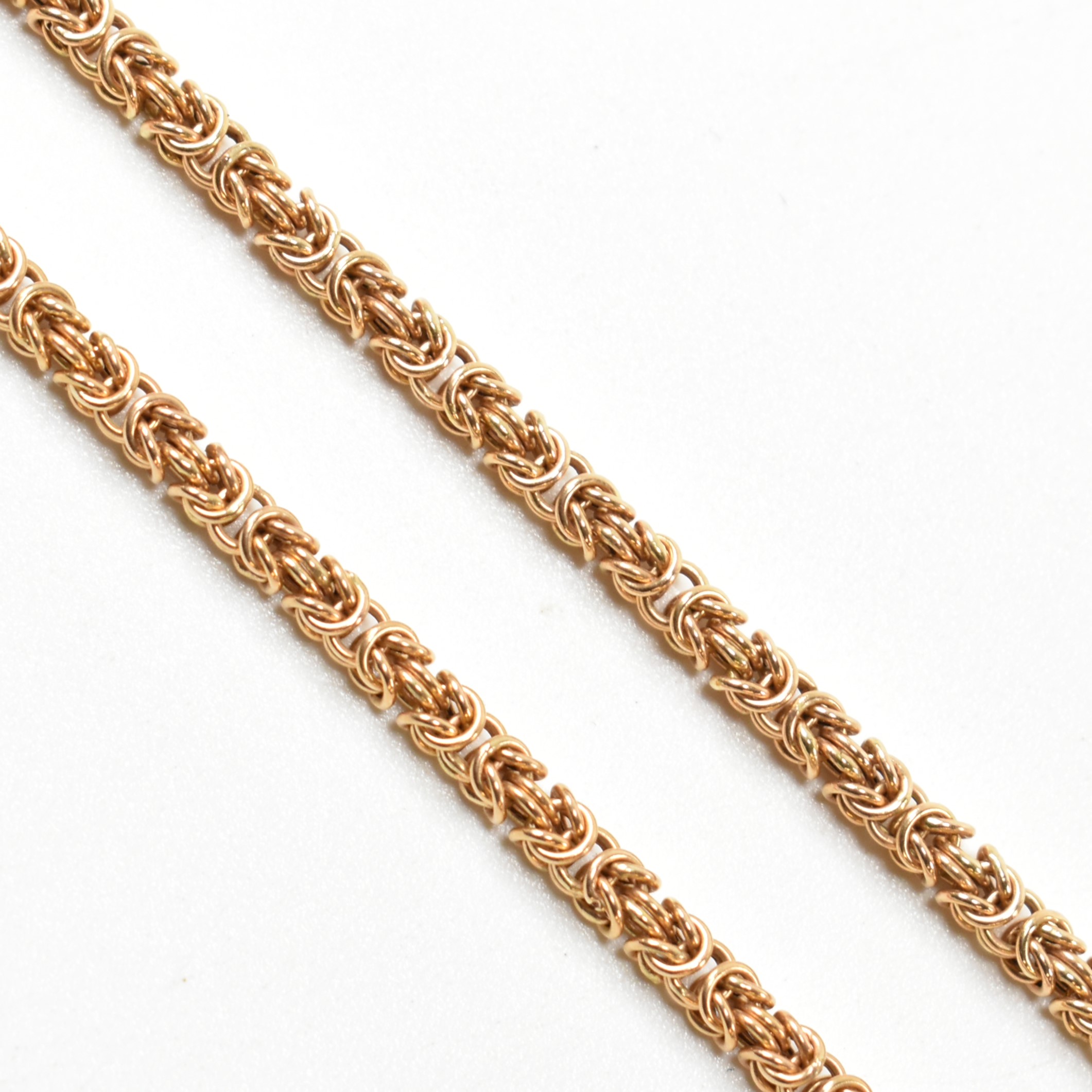 PORTUGUESE 19.2CT GOLD BYZANTINE CHAIN NECKLACE