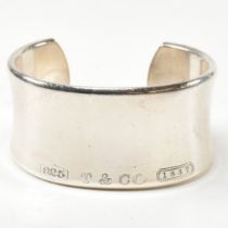 TIFFANY & CO 1837 STERLING SILVER WIDE CUFF BANGLE