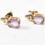 PAIR OF 9CT GOLD & AMETHYST STUD EARRINGS